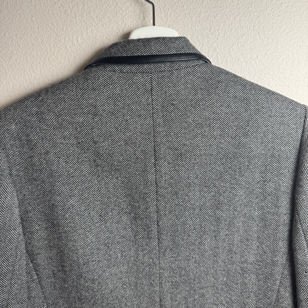 Talbots Gray 100% Wool Zip Front Blazer Size 10 - Picture 5 of 10